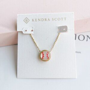 Kendra Scott Baseball Pendant Necklace. Gold Ivory Mother Of Pearl